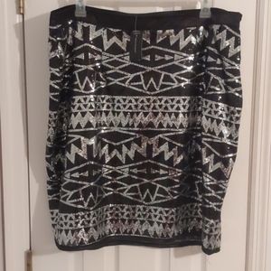 NWT Ashley Stewart Sz 20 Geometric Sequin Skirt
